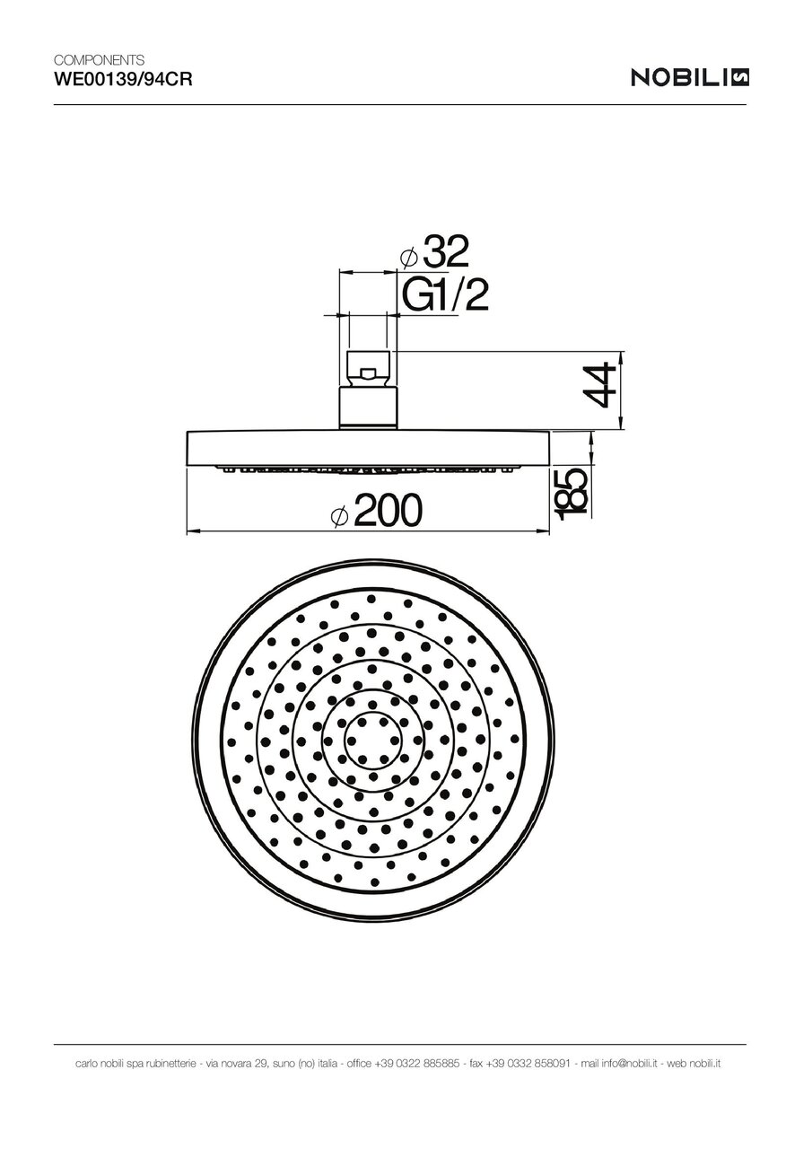 Верхній душ WE00139-94CR Nobili - Зображення 73625373-80163.jpg
