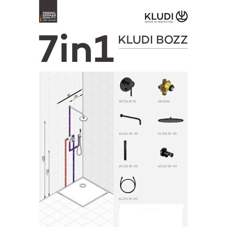 Душова система 7 в 1 Bozz 387363976 Black matt Kludi - Зображення 73843363-0eef2.jpg