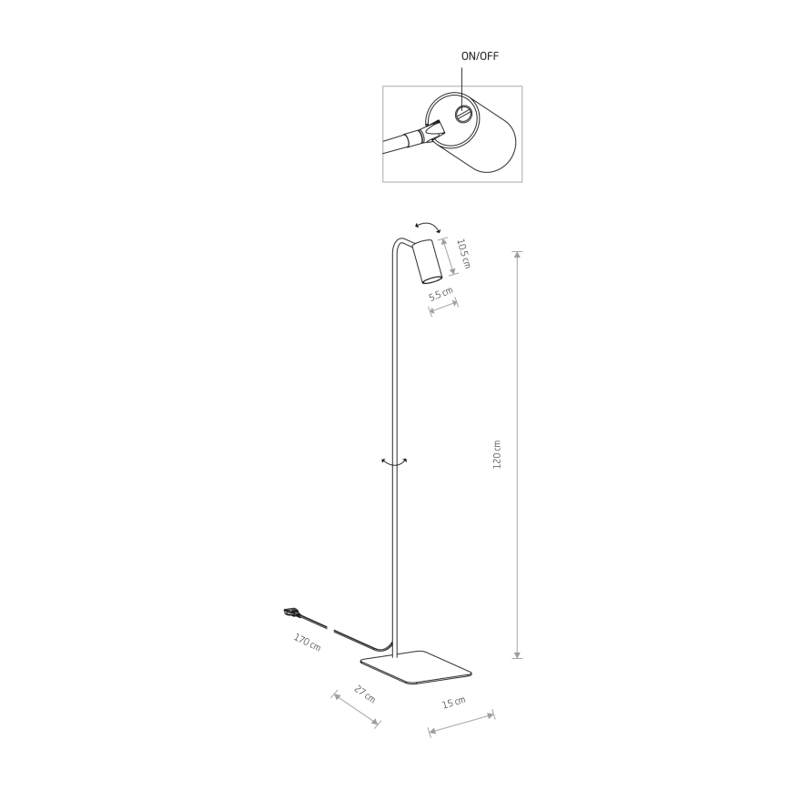 Торшер MONO FL WHITE-GOLD (7714), Nowodvorski - Зображення 7714-.jpg