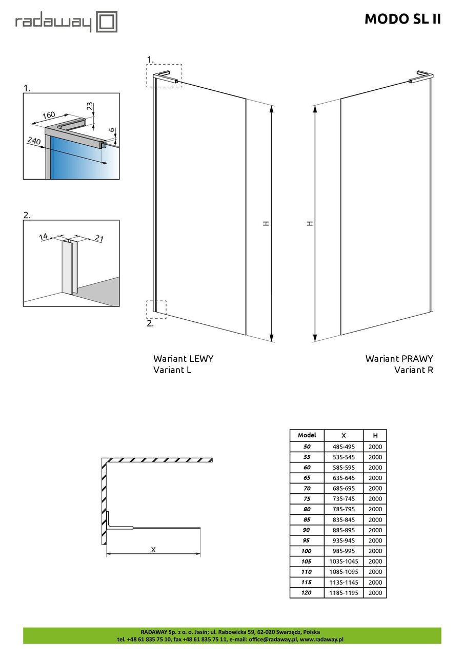 Душова стінка Modo SL II Brushed Copper L 120 RADAWAY - Зображення 78574269-a947f.jpg