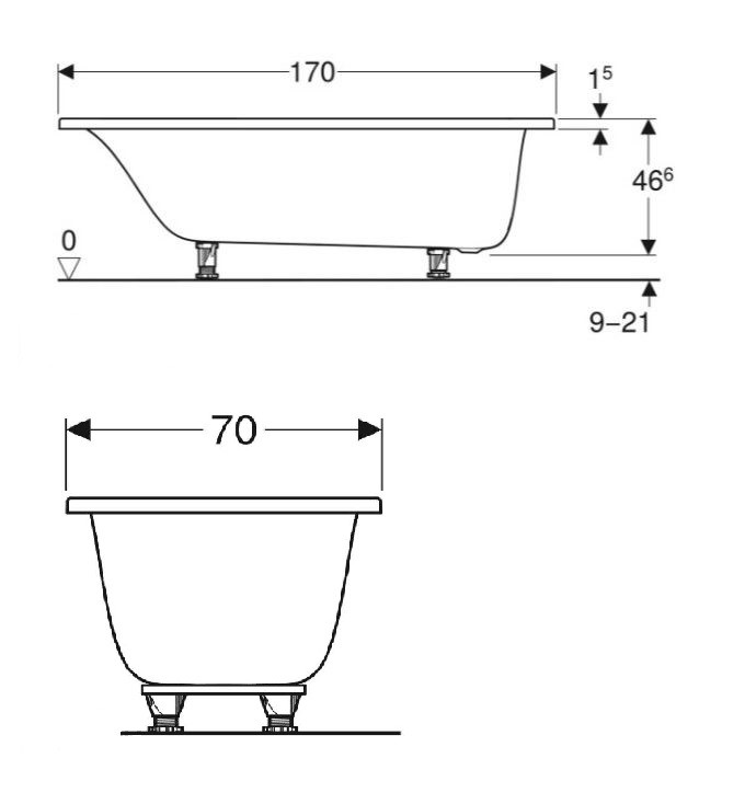 Ванна прямокутна з ніжками Tawa Slim rim 170x70 554.120.01.1 Geberit - Зображення 79976809-b1eb9.jpg