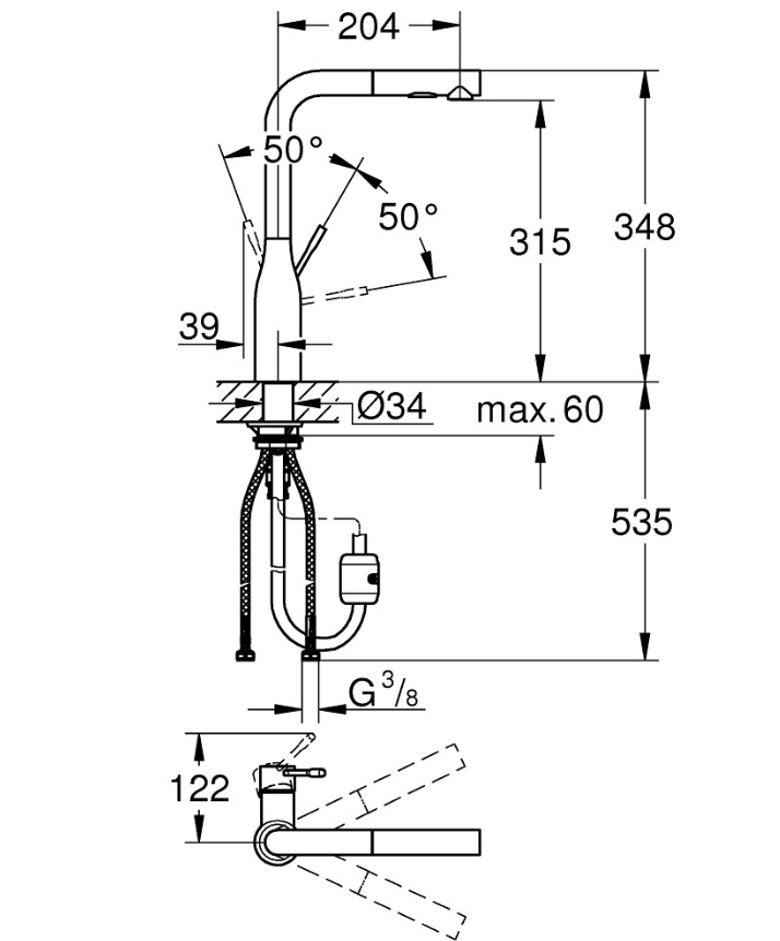 Смеситель для кухни Essence (30270000), Grohe - Зображення 7c0ed-3027-2.jpg