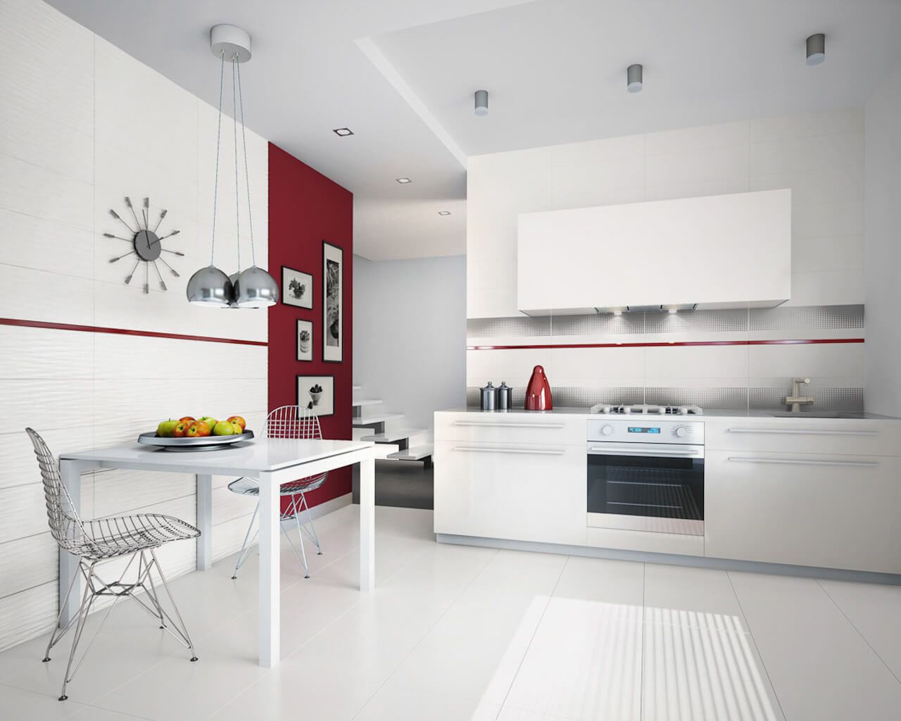 Фриз Uniwersalna listwa szklana Karmazyn 23x600x8 Paradyz - Зображення 7ca64-aranzacja-nowoczesnej-kuchni-midian-purio-ceramika-paradyz_0.jpg