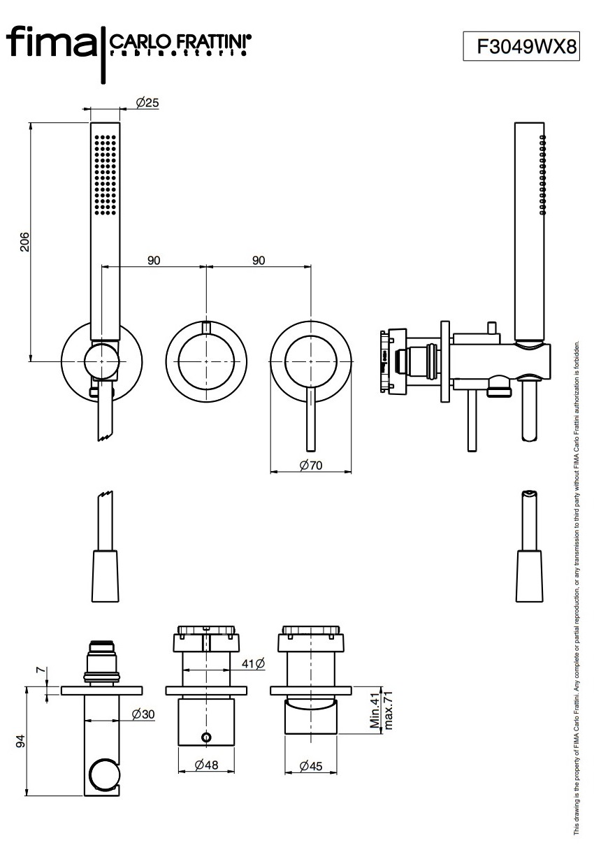 Змішувач для душу Spillo Up Brushed nickel F3049WX8SN Fima - Зображення 82872223-918c8.jpg