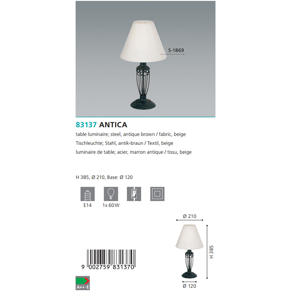 Настольная лампа ANTICA (83137), EGLO - Зображення 83137--.jpg