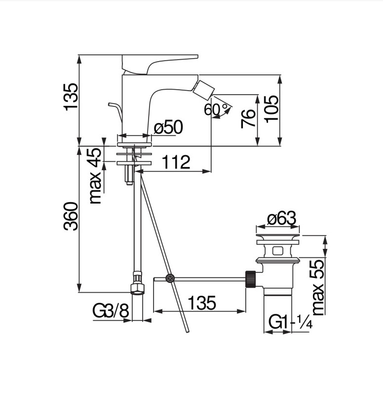 Смеситель для биде YOYO Velvet Black YO126119-1BM Nobili - Зображення 85277688-8bb09.jpg