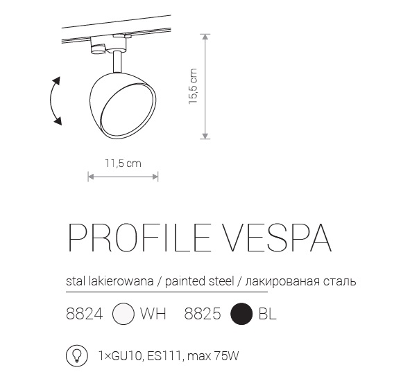 Трековий світильник PROFILE VESPA WHITE (8824), Nowodvorski - Зображення 8824-.jpg