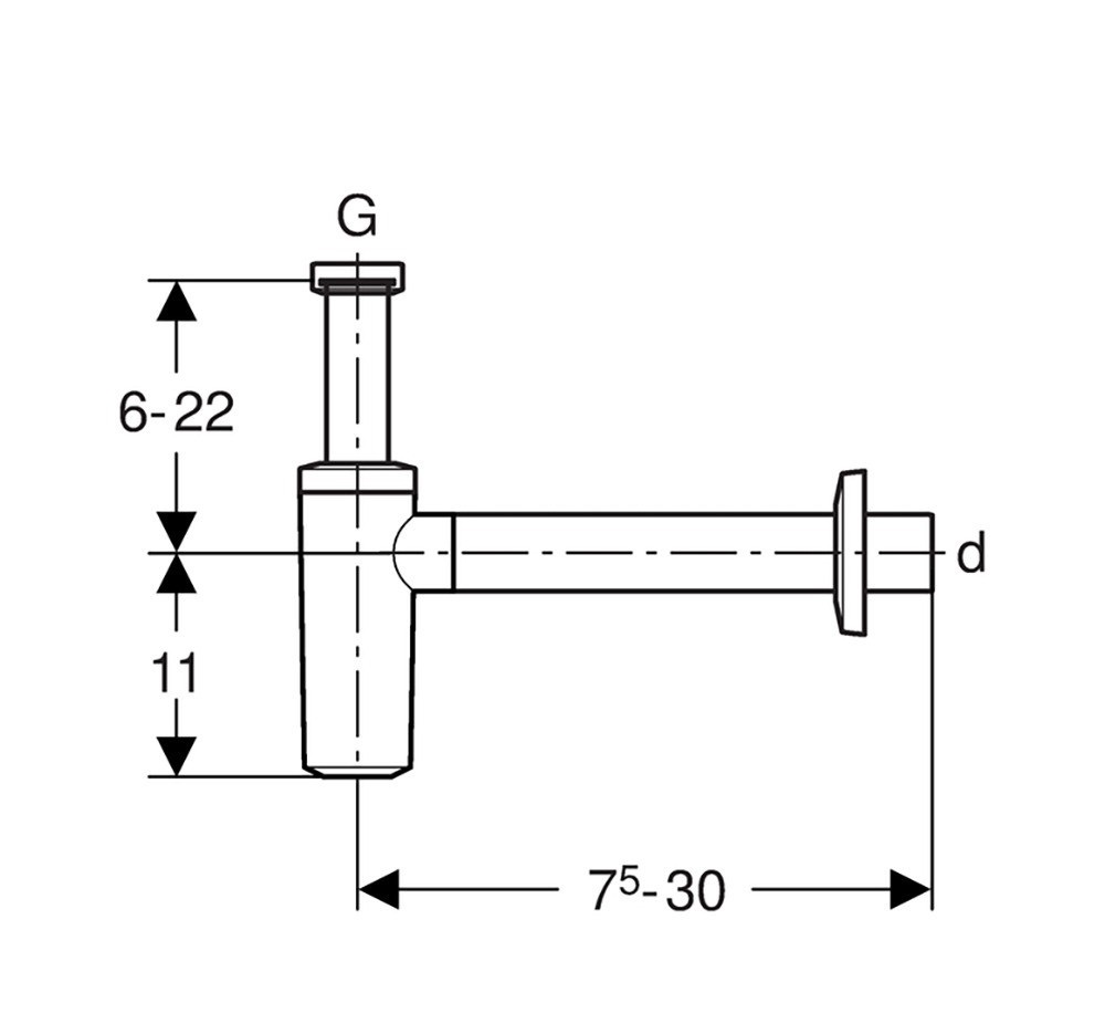 Сифон для умивальника d40 Uniflex (151.035.21.1), Geberit - Зображення 887da-151.035.21.1m.jpg