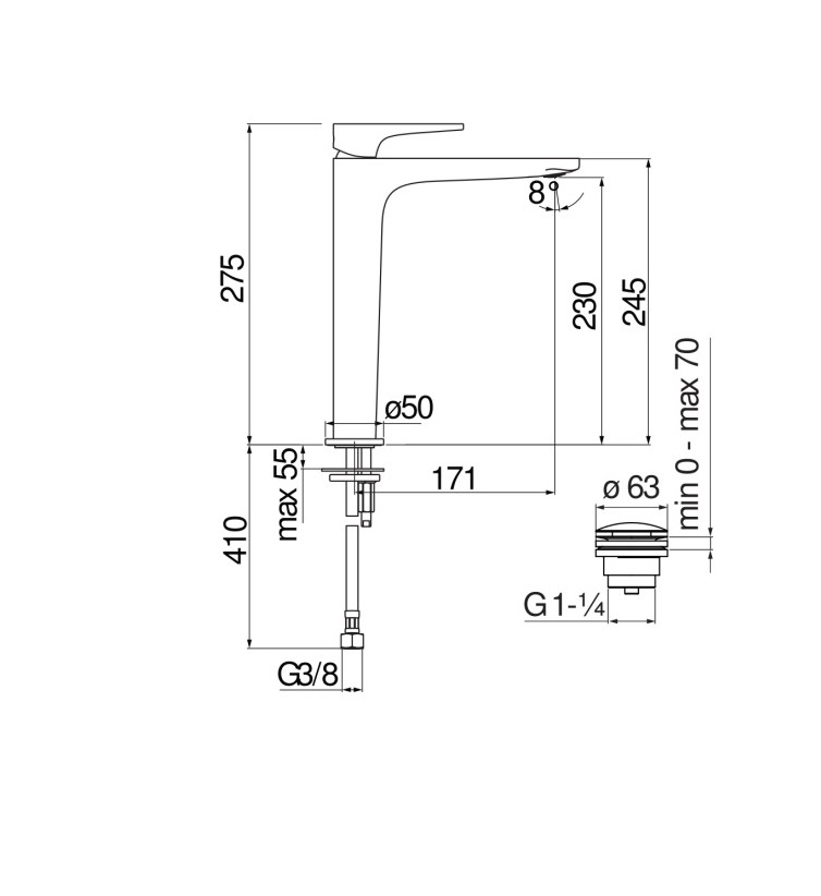 Змішувач для умивальника YOYO Chrome YO126128-2CR Nobili - Зображення 89284475-3bfba.jpg