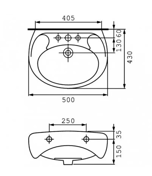 Умивальник ЕКО New 2000 50 CCWS1000137012 Cersanit - Зображення 89689588-21c0d.jpg