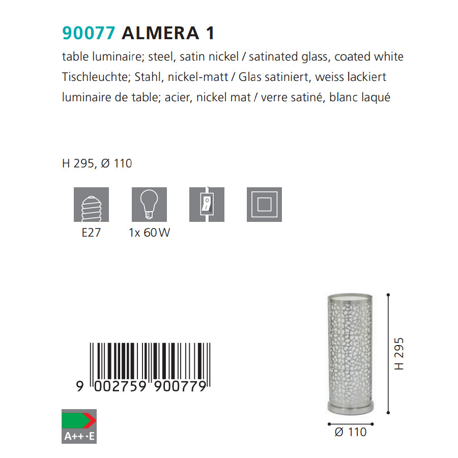 Настільна лампа ALMERA 1 (90077), EGLO - Зображення 90077--.jpg