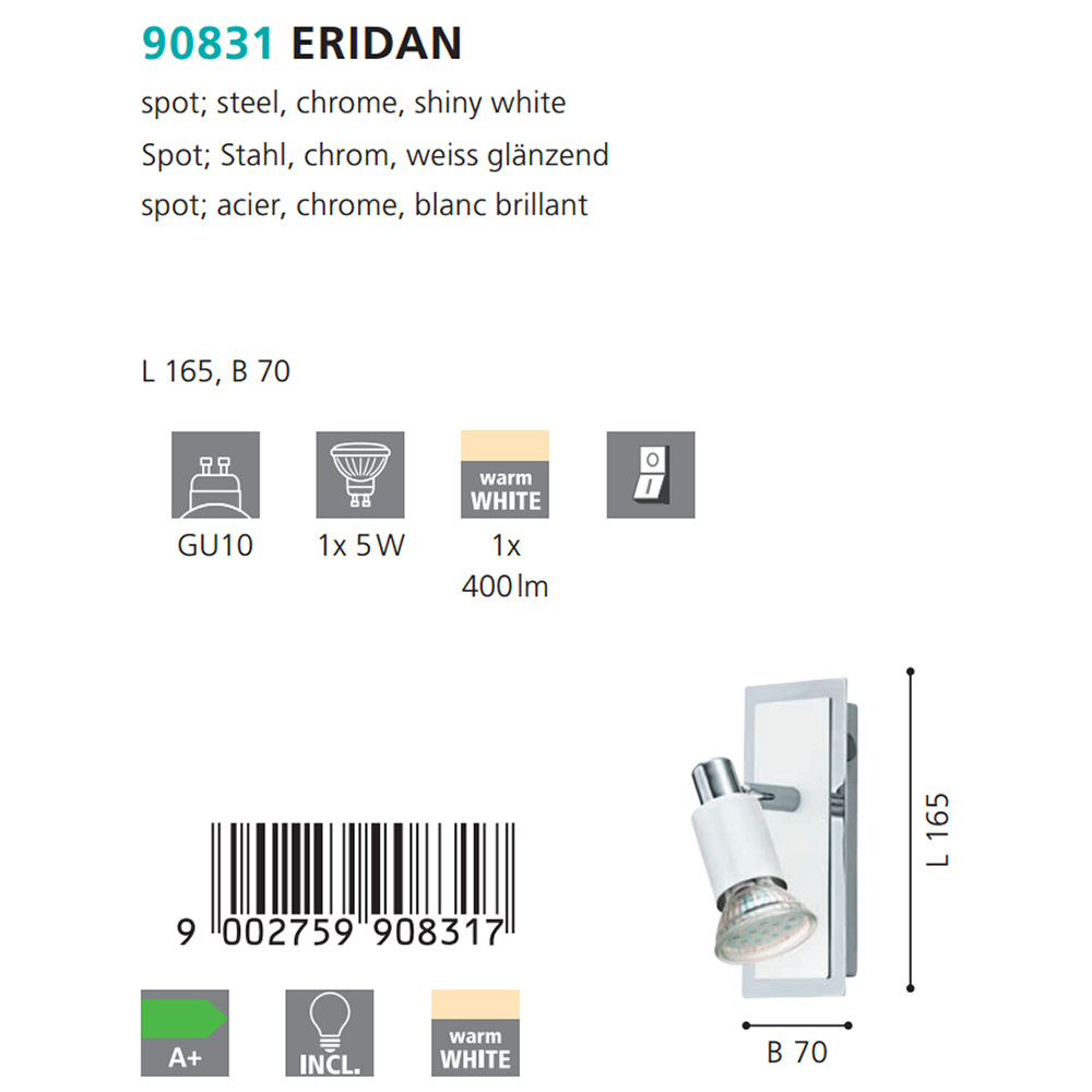 Спот ERIDAN (90831), EGLO - Зображення 90831--3.jpg