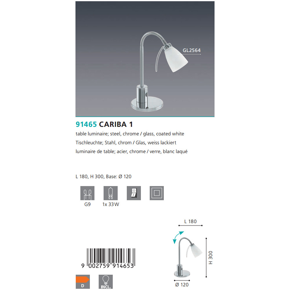 Настільна лампа CARIBA 1 (91465), EGLO - Зображення 91465--.jpg