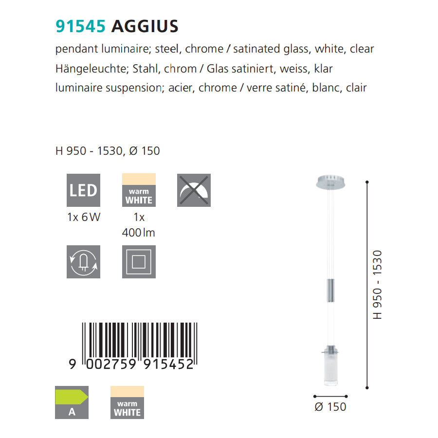Люстра AGGIUS LED (91545), EGLO - Зображення 91545-.jpg