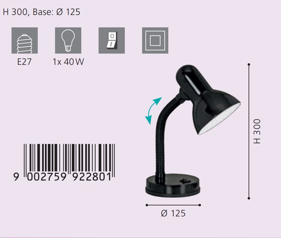 Настольная лампа BASIC (9228), EGLO - Зображення 9228--.jpg