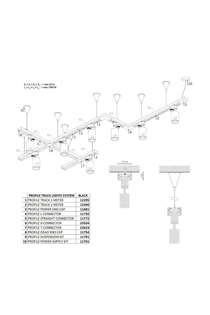 Фурнитура PROFILE POWER SUPPLY KIT BLACK (9238), Nowodvorski - Зображення 9238--.jpg