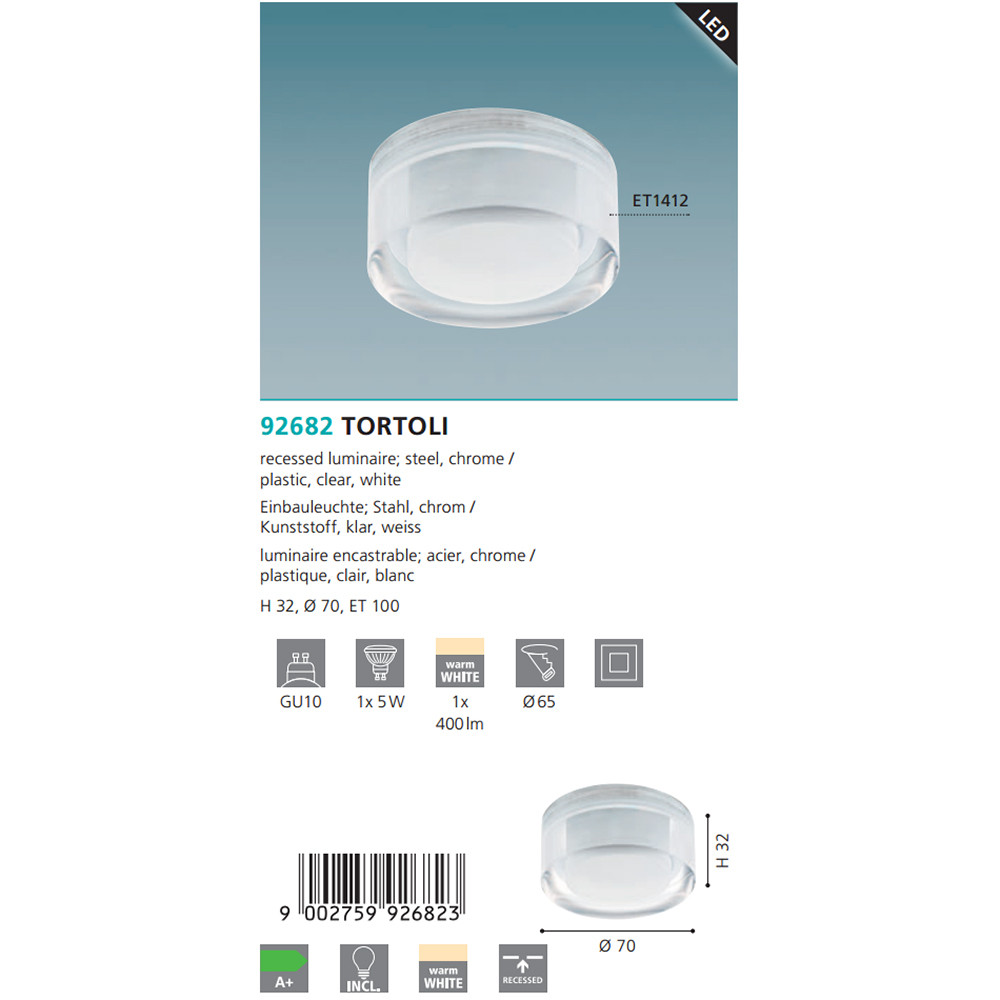 Точковий світильник TORTOLI (92682), EGLO - Зображення 92682-.jpg