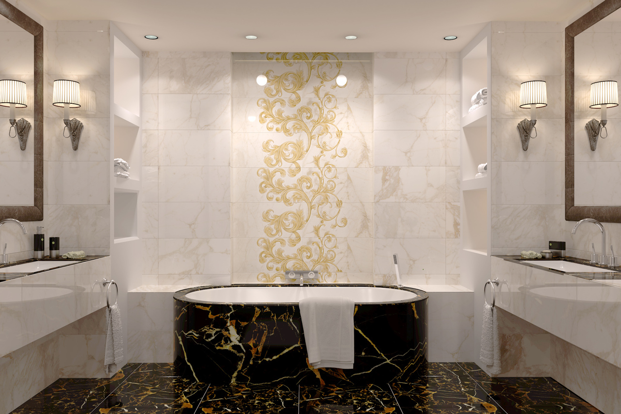 Плитка настенная Saint Laurent белый 300x600x9 Golden Tile - Зображення 927da-bila3.jpg