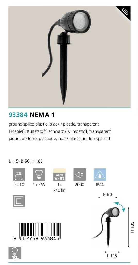 Светильник уличный NEMA 1 (93384), EGLO - Зображення 93384--.jpg