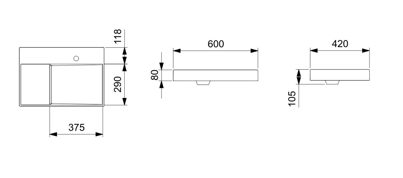 Умивальник Horizon View 600х420 A32727400B Roca - Зображення 94509339-e3011.jpg