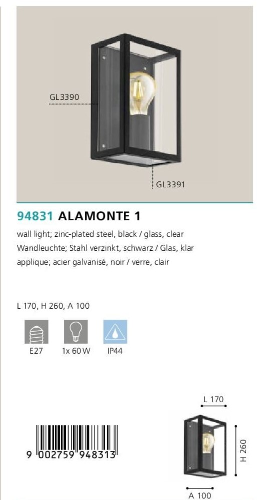 Світильник вуличний ALAMONTE 1 (94831), EGLO - Зображення 94831--.jpg