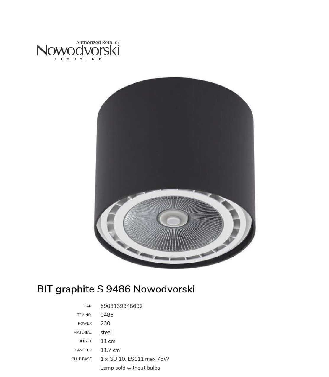 Точковий світильник BIT GRAPHITE S (9486), Nowodvorski - Зображення 9486---.jpg