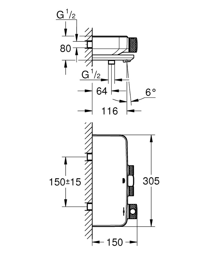 Змішувач для ванни Grohtherm SmartControl (34718000), Grohe - Зображення 94ded-3471-3.jpg