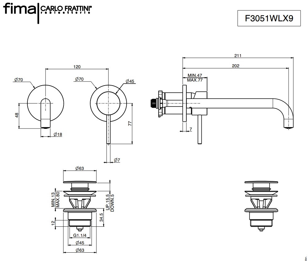 Змішувач для умивальника Spillo Up F3051WLX9CR Fima - Зображення 95028270-f92ca.jpg