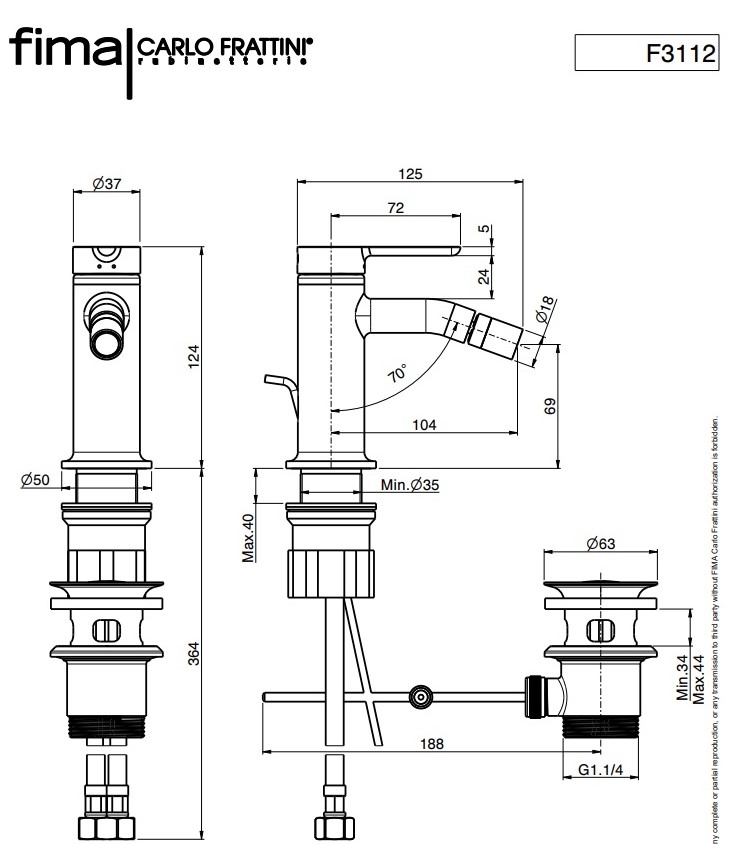 Смеситель для биде Snap F3112CR Fima - Зображення 95069835-dab3c.jpg