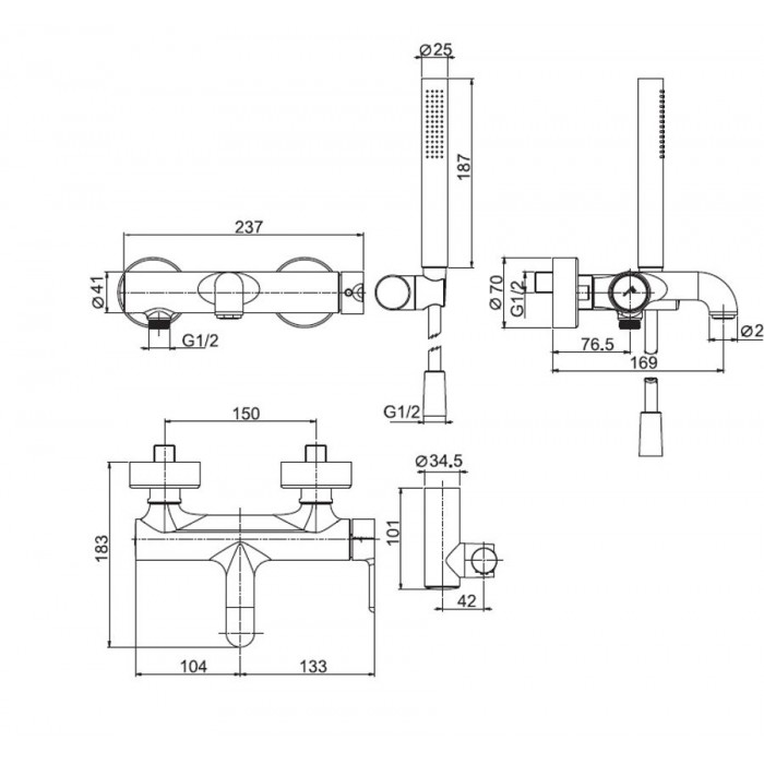 Змішувач для ванни Snap F3114CR Fima - Зображення 95077336-50d78.jpg
