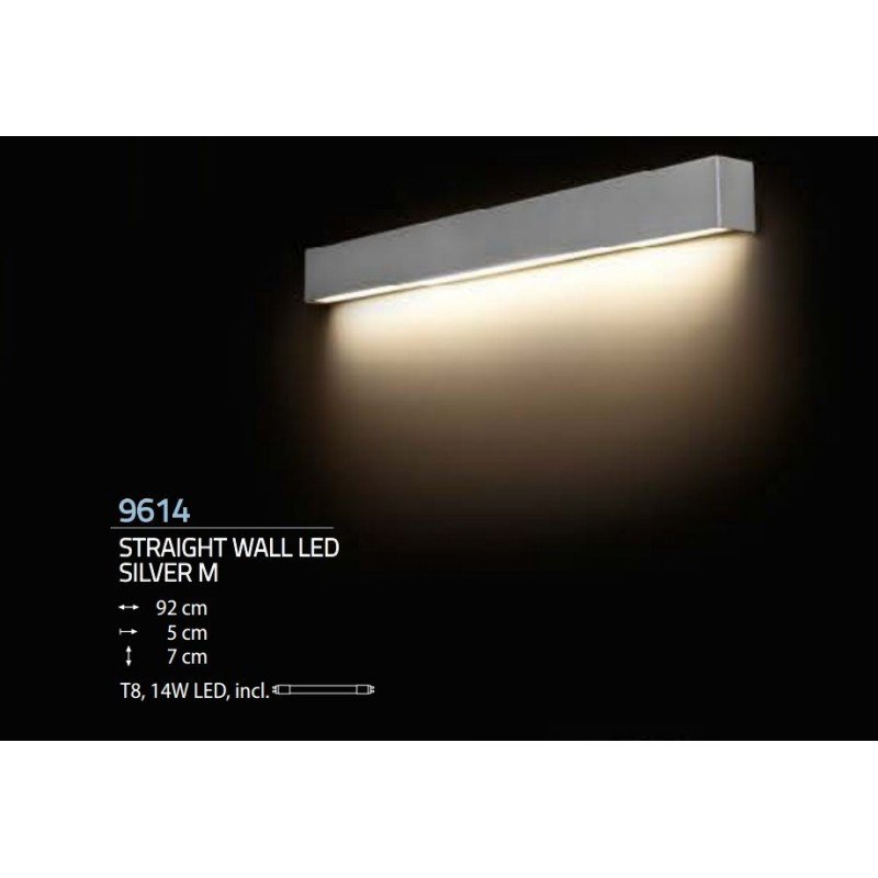 Бра STRAIGHT WALL LED SILVER M (9614), Nowodvorski - Зображення 9614-.jpg