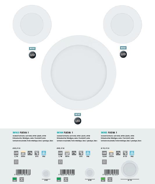 Точковий світильник FUEVA 1 3000K (96165), EGLO - Зображення 96163-65.jpg