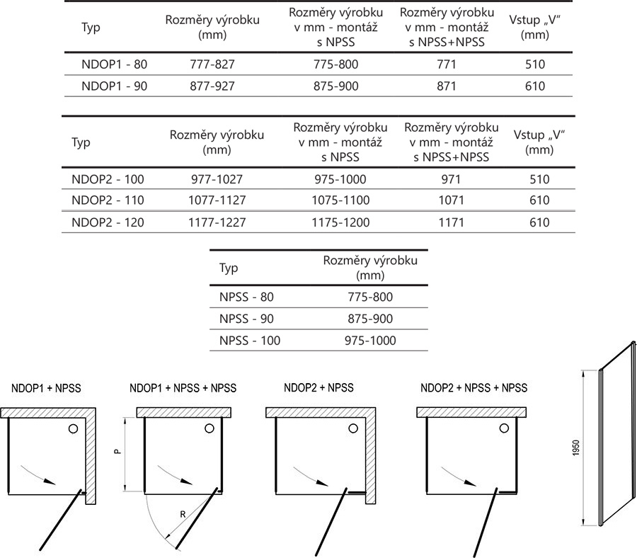 Душова стінка нерухома одноелементна NPSS-90 Transparent Black 90O70300Z1 RAVAK - Зображення 9663846-0faaf.jpg