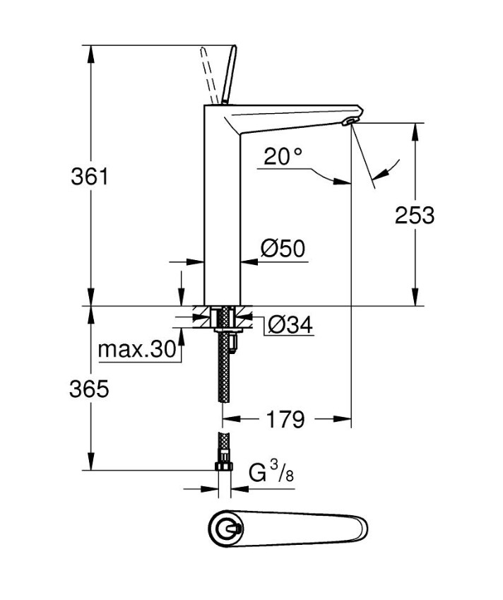 Змішувач для умивальника Eurodisc Joy (23428000), Grohe - Зображення 97d3b-2342-1.jpg