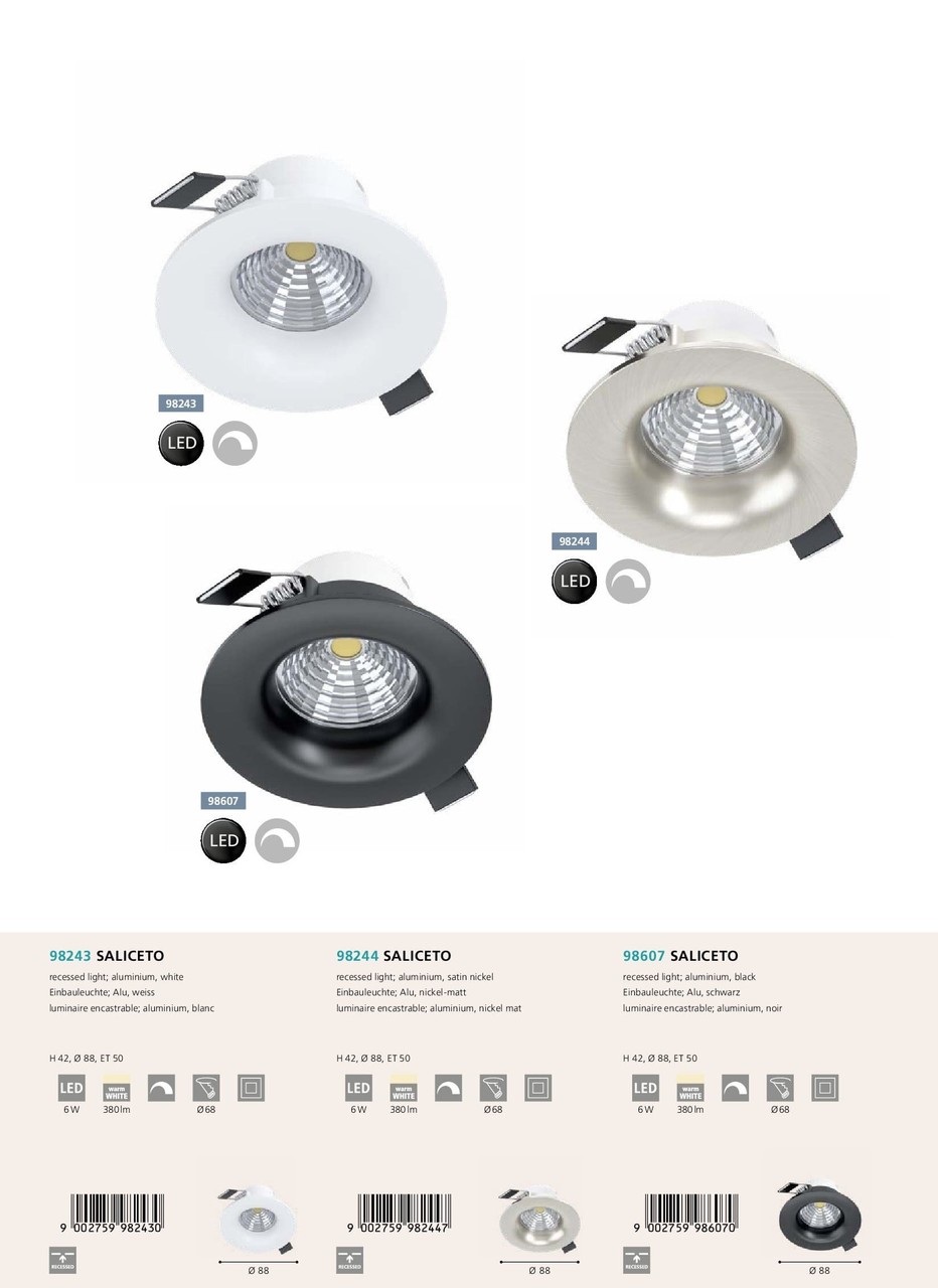 Точковий світильник SALICETO 2700K (98243), EGLO - Зображення 98243-.jpg