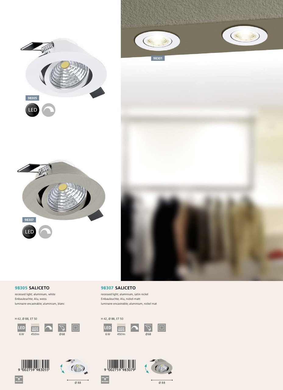 Точковий світильник SALICETO 4000K (98305), EGLO - Зображення 98305--.jpg