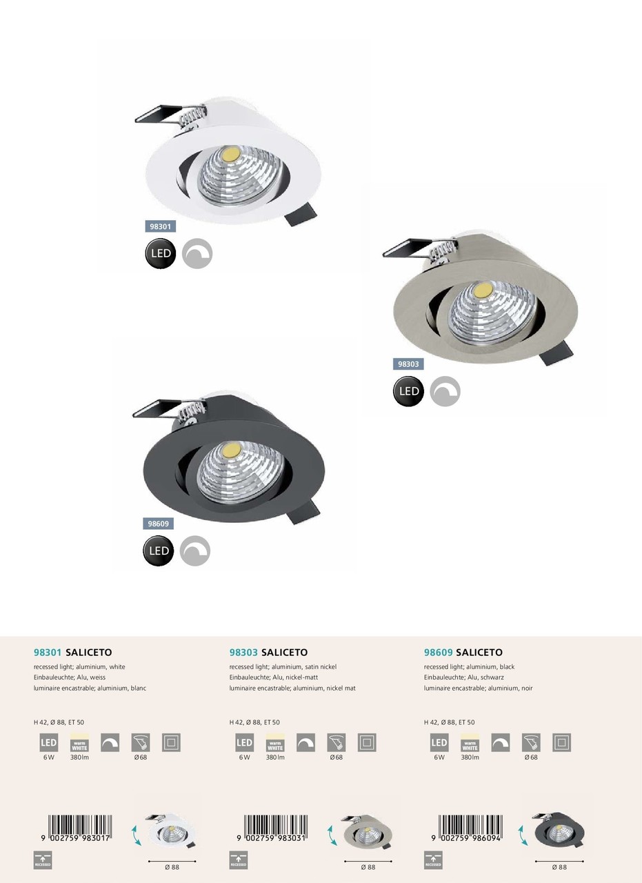Точковий світильник SALICETO 2700K (98609), EGLO - Зображення 98609-.jpg