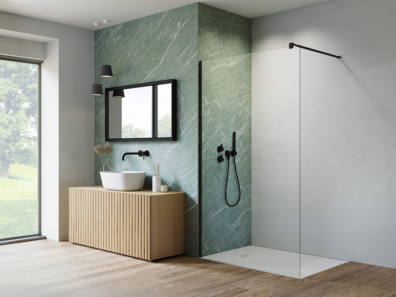 Душова стінка NES Black Walk-in II 100 RADAWAY - Зображення 98789587-319dc.jpg