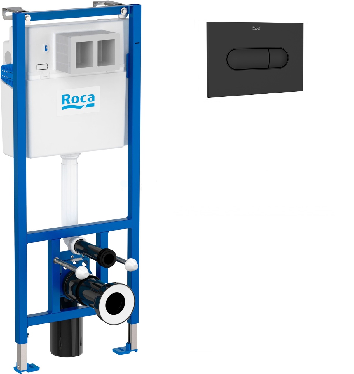 Инсталляция для унитаза Duplo Nova с клавишей Duplo Nova Black matt A89P520020 Roca - Зображення