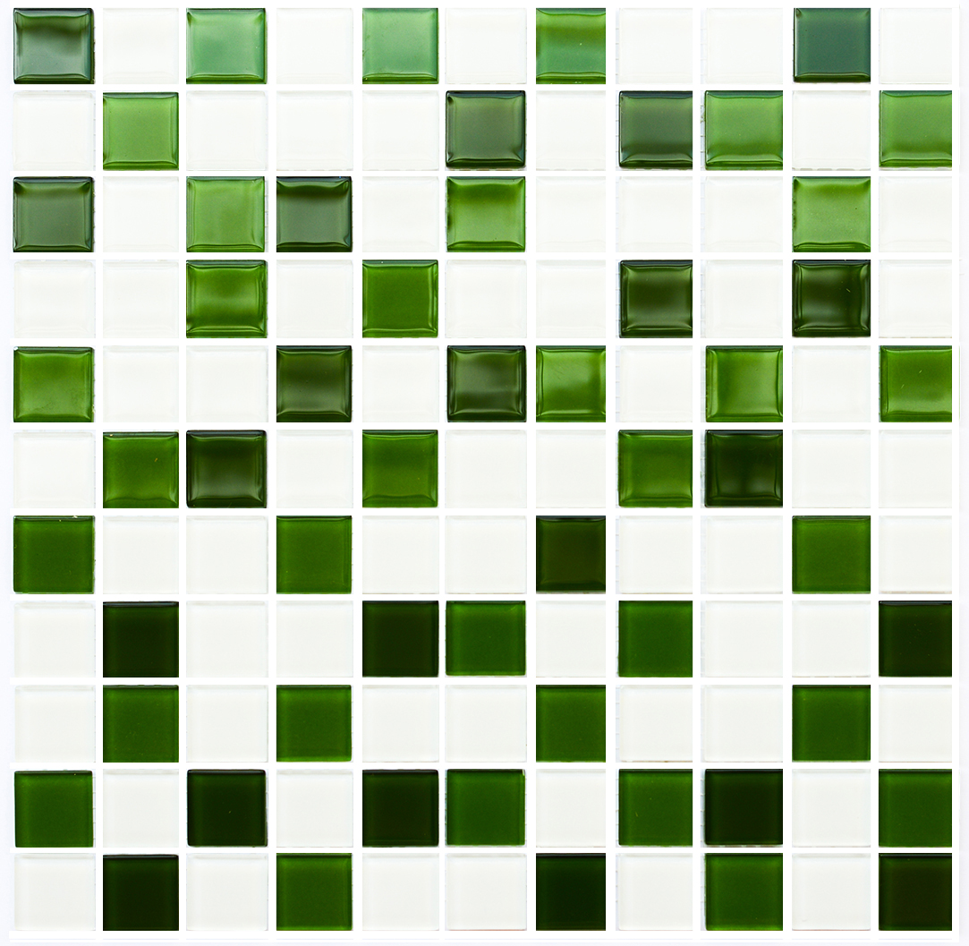 Мозаїка GM 4030 C3 Green D-Green M-White 300x300x4 Котто Кераміка - Зображення