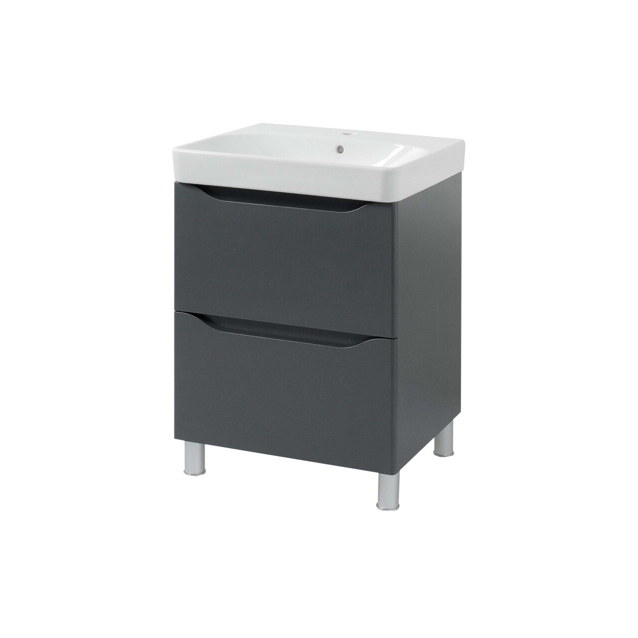 Шафка з умивальником 60 Smile Square Grey matt SM-60 НС+500.229.01.1 Air-Line - Зображення