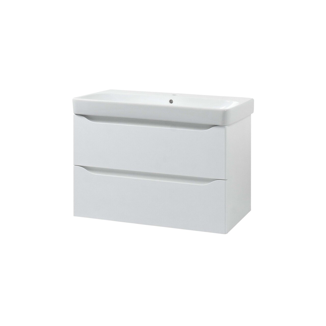 Шкафчик с умывальником 75 Smile Square White matt SM-75 ПБ+500.249.01.1 Air-Line - Зображення