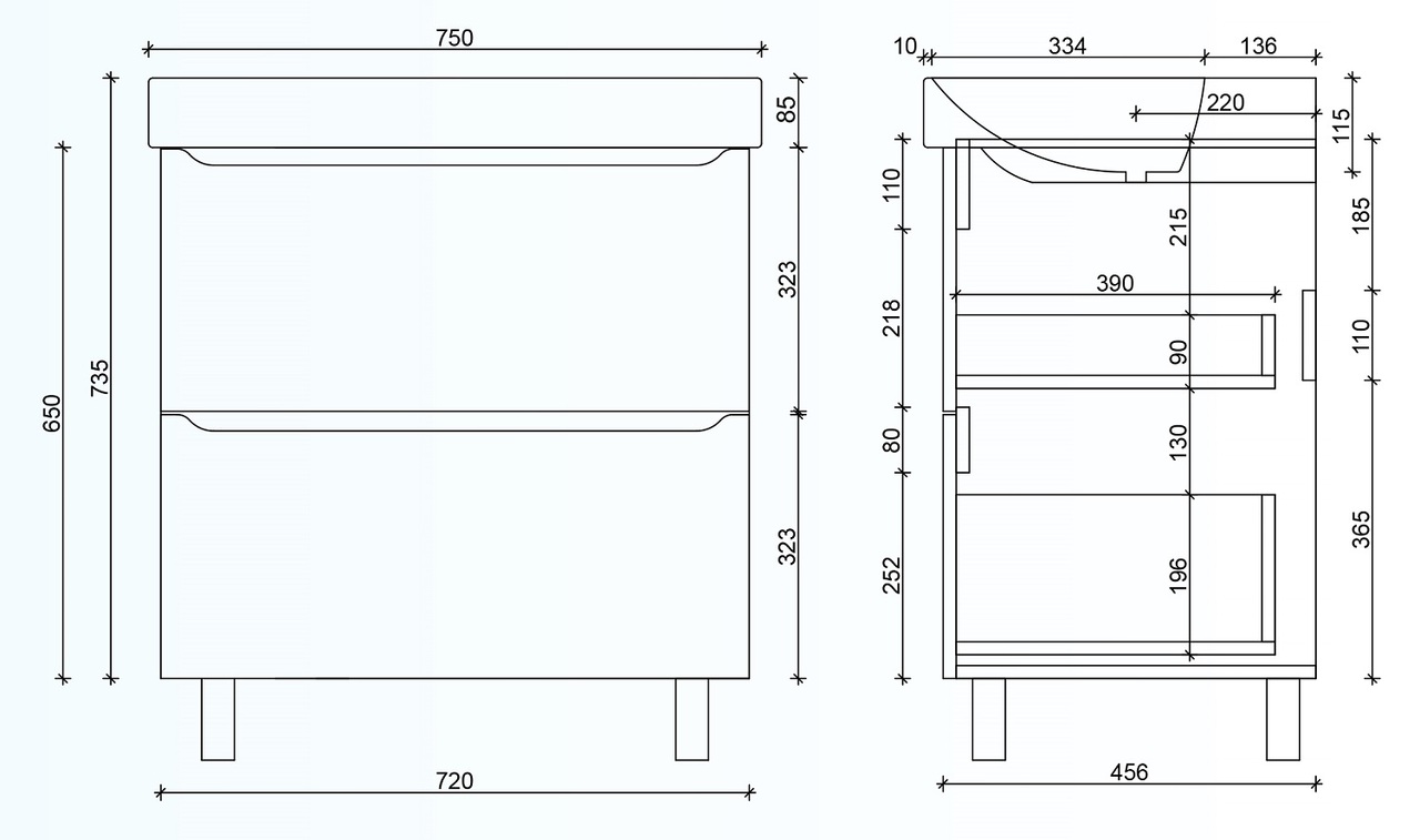 Шкафчик с умывальником 75 Smile Square Grey matt SM-75 НС+500.249.01.1 Air-Line - Зображення 99053539-f500c.jpg