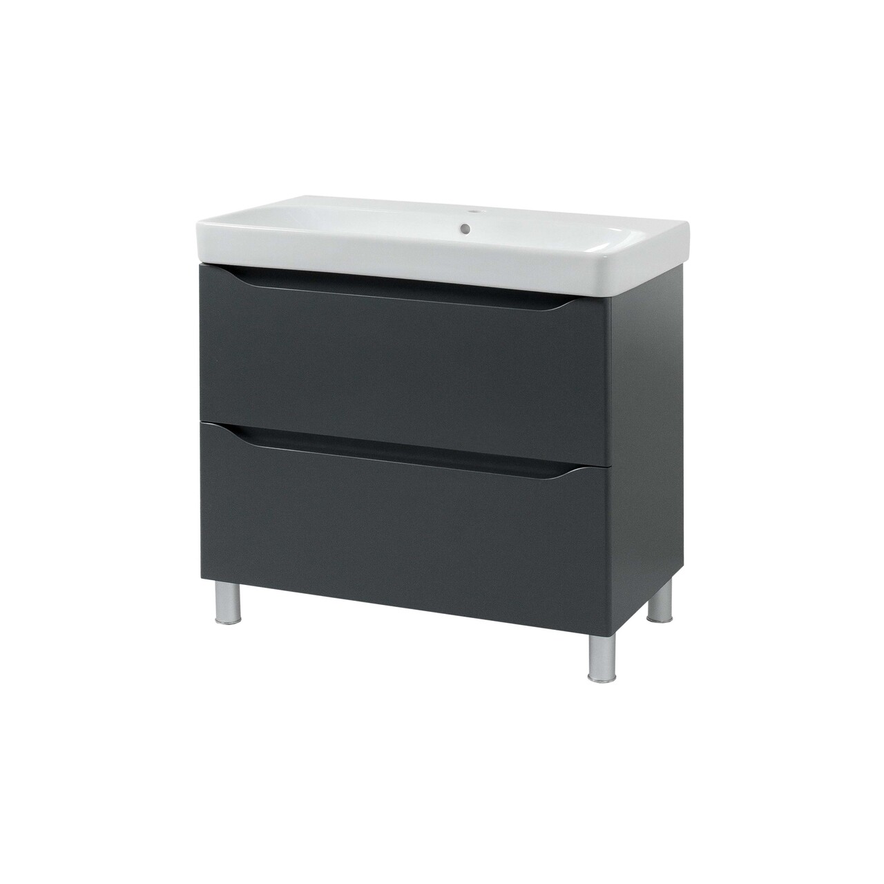 Шафка з умивальником 90 Smile Square Grey matt SM-90 НС+500.251.01.1 Air-Line - Зображення