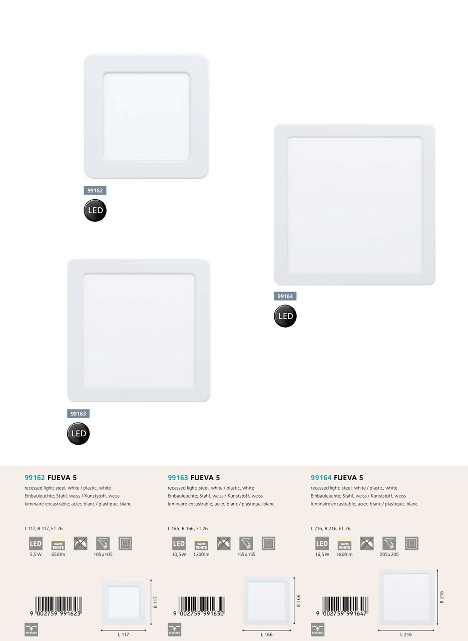 Точковий світильник FUEVA 5 3000K (99164), EGLO - Зображення 99164-.jpg