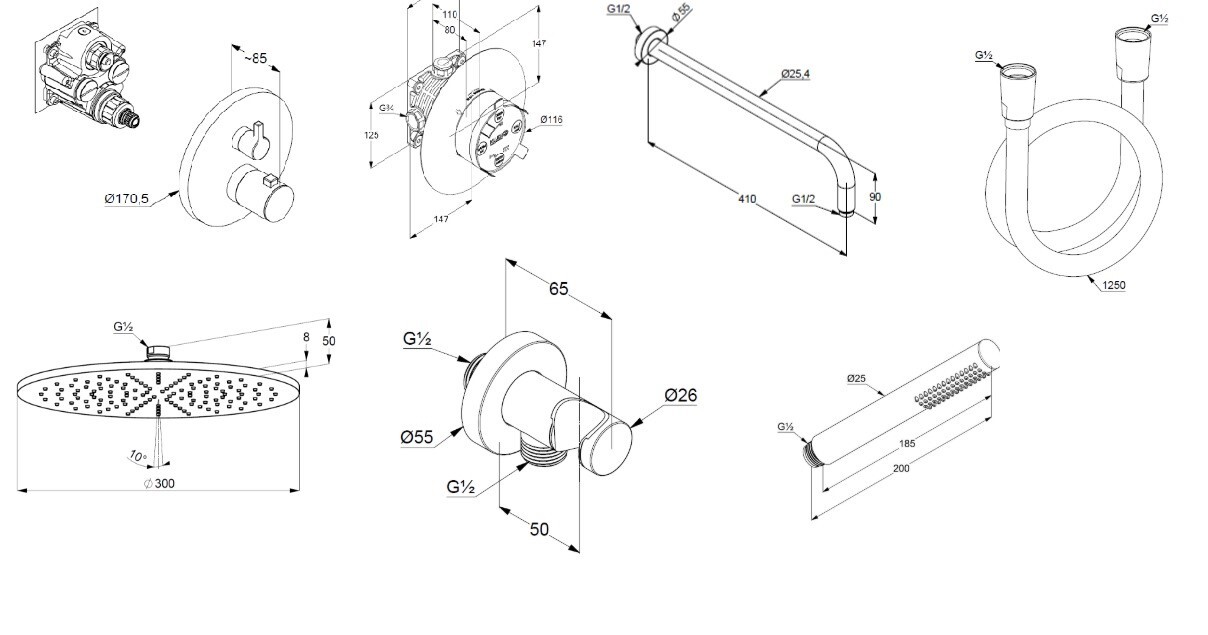 Душова система 7 в 1 Nova Fonte 208313915 Black matt Kludi - Зображення 99475403-f425f.jpg