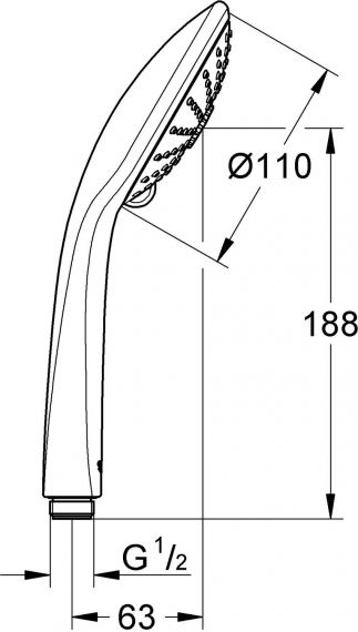 Лійка для ручного душу Euphoria 110 Massage (27221001), Grohe - Зображення 9a4ba-2722.jpg