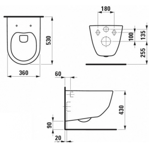 Унітаз підвісний Laufen PRO Rimless з кришкою Slim soft-close (H8669570000001), LAUFEN - Зображення 9f992-h8669570000001vvv.jpg