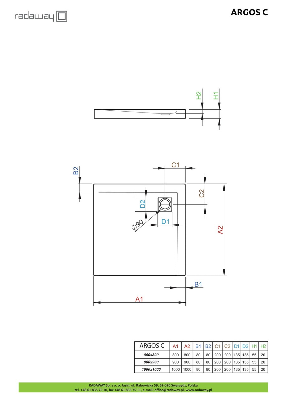Душовий піддон Argos C 80x80 см, RADAWAY - Зображення Argos-C-.jpg