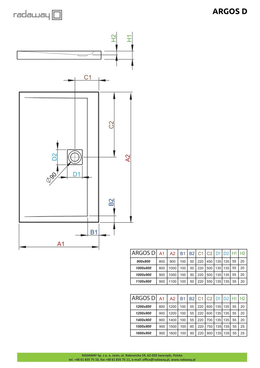 Душовий піддон Argos D 120x80 см, RADAWAY - Зображення Argos-D-.jpg